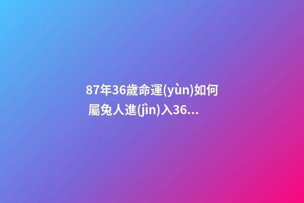 87年36歲命運(yùn)如何 屬兔人進(jìn)入36歲好不好，1987年屬兔人最旺的年齡